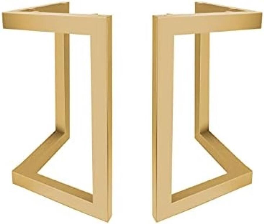 PolkaHome Industriële Tafelpoten Stalen Meubelpoten met V T-Frame Inclusief Schroeven en Vloerbescherming Set van 2 Bruin Maximale Belasting 280 kg