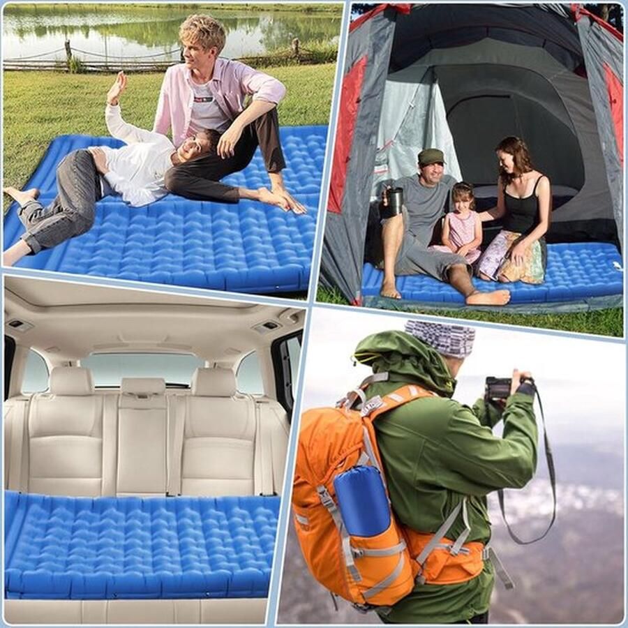 PolkaHome Isomat Outdoor slaapmat 12 cm verdikt zelfopblaasbaar met voetpomp pomp en kussen ultralicht opvouwbaar matras luchtmatras voor kamperen wandelen outdoor reizen