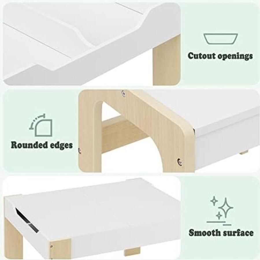 PolkaHome Kindertafel met 2 stoelen en opbergruimte voor kinderen