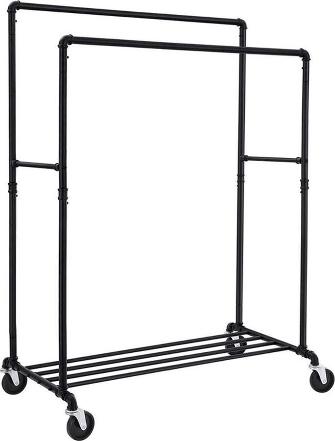 Rootz Living Rootz Kledingrek Kledingstandaard Kledingrek Vintage stijl Ruimtebesparend Gemakkelijke mobiliteit 100 cm x 146 162 cm x 59 cm