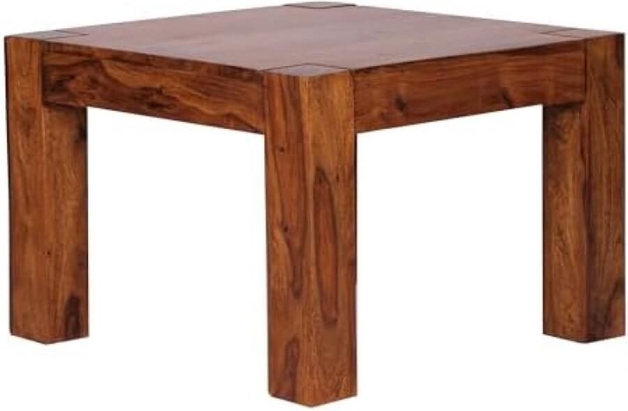 PolkaHome Koffietafel Massief Sheesham-Hout 60 x 40 x 60 cm Salontafel Bruin