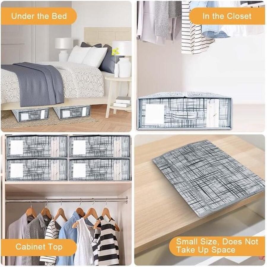 PolkaHome Lakenorganizer Opbergbakken voor kast 2 stuks Opvouwbare beddengoedopbergdoos Onderbedopbergorganizer Kan worden gebruikt in kledingkast in lades voor lakens en kleding