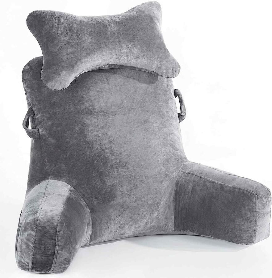 PolkaHome Leeskussen extra groot 78 7 cm bedrustkussen met afneembare nekrol en armen om in bed of op de bank te zitten