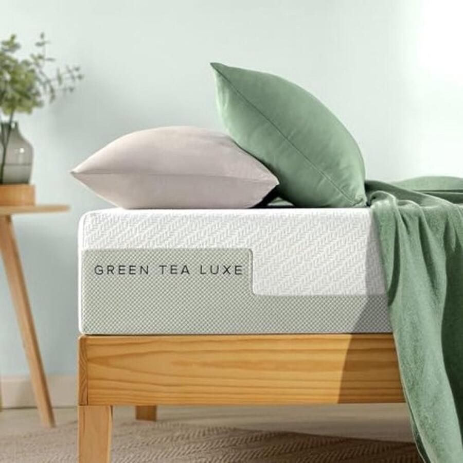PolkaHome Luxe Traagschuim Matras 90 x 190 cm Groene Thee Infusie