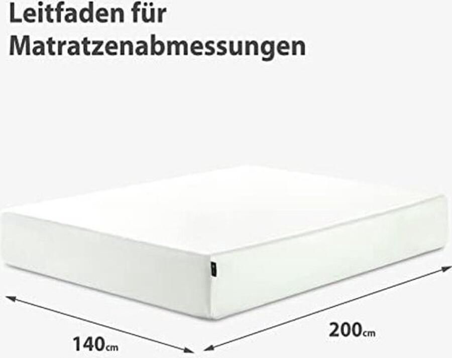 PolkaHome Matras 140 x 200 cm hardheidsgraad H3-H4 25 5 cm hoogte Öko-Tex gecertificeerd ultra cooling gel matras van traagschuim