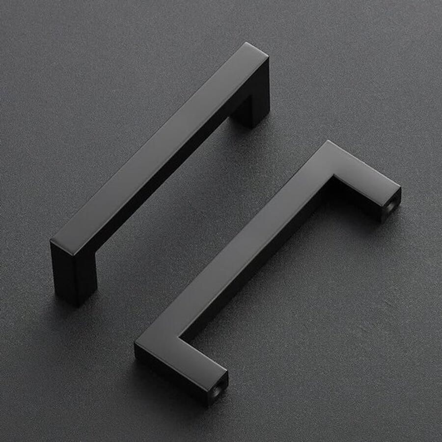 PolkaHome Matte Zwarte Meubelgrepen Set van 15 voor Keuken en Kasten Roestvrij Staal