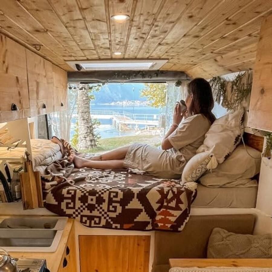 PolkaHome Merino Wollen Deken Luxe en Warme Woondeken voor Bed Bank of Kantoor 150 cm x 200 cm Indiaas Bruin