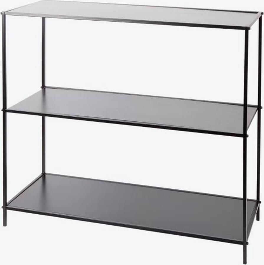 PolkaHome Metalen kast Lux stoere kast FSC -gecertificeerd hout Afmeting 77 x 30 x 68 cm Beige zwart