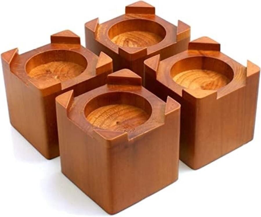 PolkaHome Meubelverhogers Set Robuuste Houten Verhogers voor Extra Opbergruimte