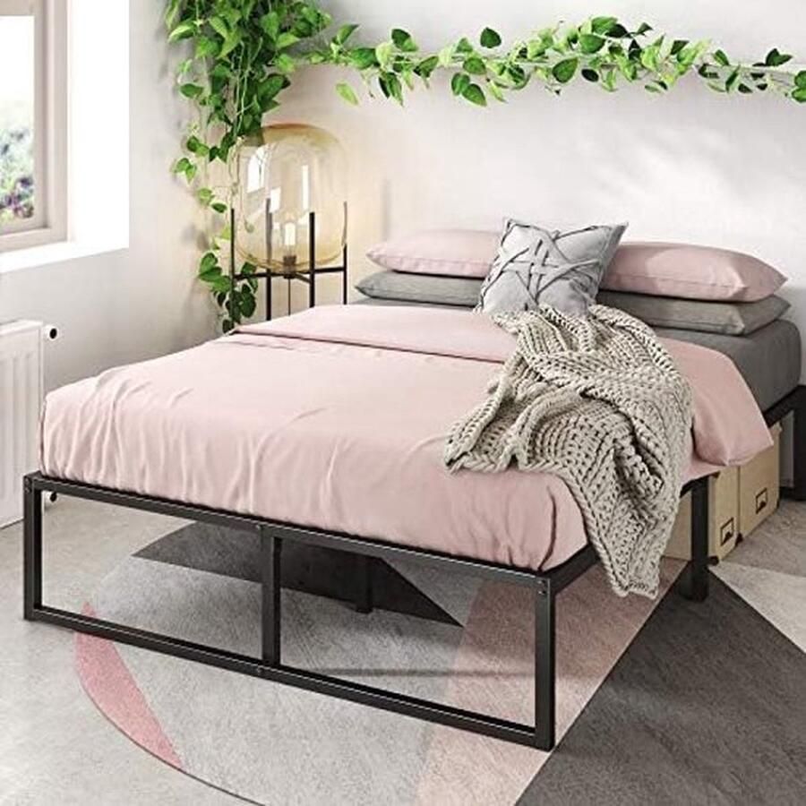 PolkaHome Modern Hoogte Verstelbaar Bedframe met Opbergruimte Wit