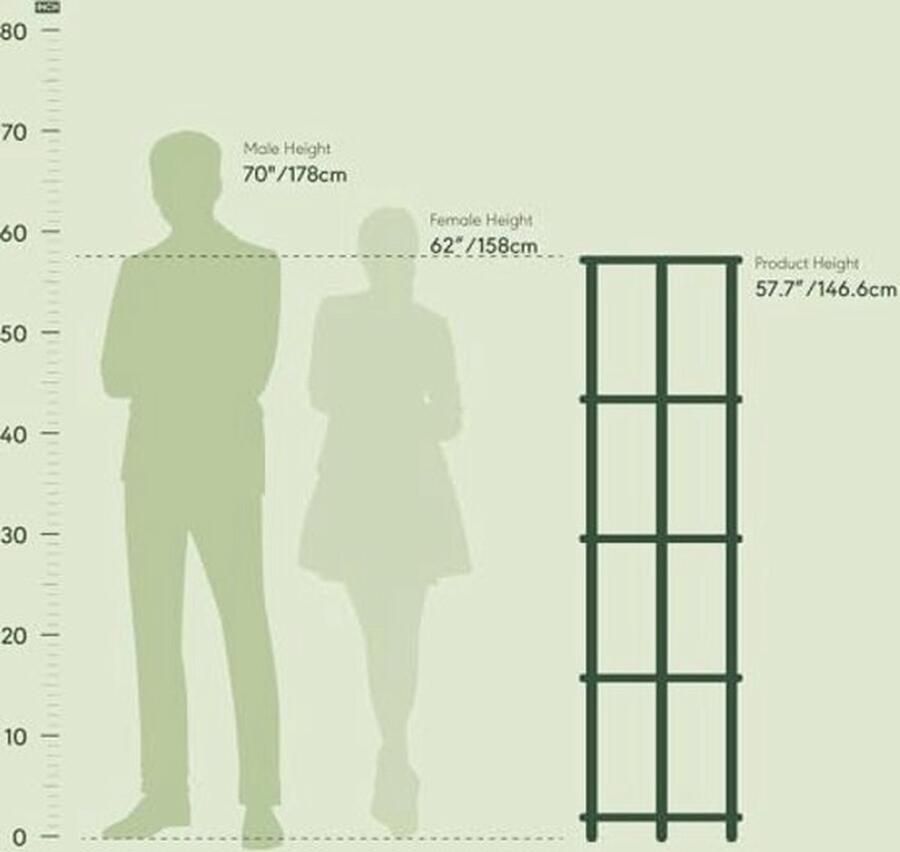 PolkaHome Multifunctioneel rek met 3 niveaus 5 niveaus Frans eiken grijs zwart