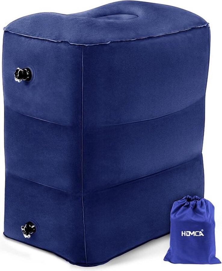 PolkaHome Opblaasbaar Voetsteunkussen voor Reizen in Hoogte Verstelbaar Ppblaasbare Voetsteun voor Kinderen om te Slapen voor Voetrust op Vliegtuigauto's Bussen Treinen Kantoor