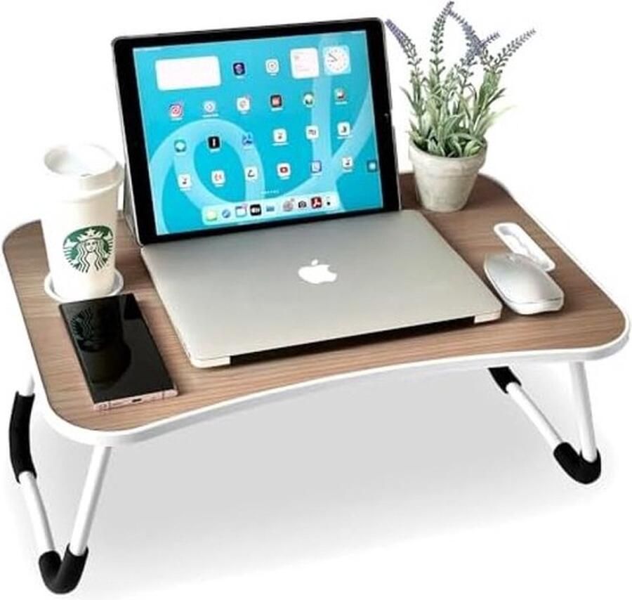 PolkaHome Opklapbare Ontbijttafel voor Bed Multifunctioneel en Ergonomisch Design