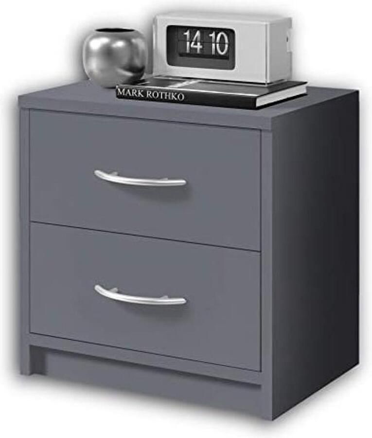 PolkaHome PEPE nachtkastje eenvoudig nachtkastje met twee laden