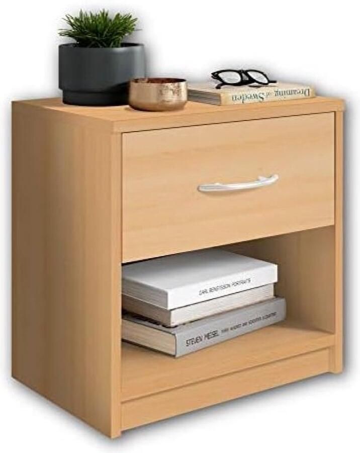 PolkaHome Pepe nachtkastje met lade en vak