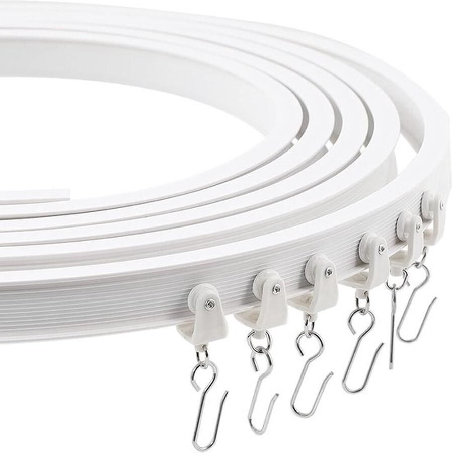 PolkaHome Premium 3m Ceiling Curtain Track System Flexible and Durable Design for Effortless Glide Ideal for Shower Windows RV Room Divider Privacy and Home Decoration - Foto 2