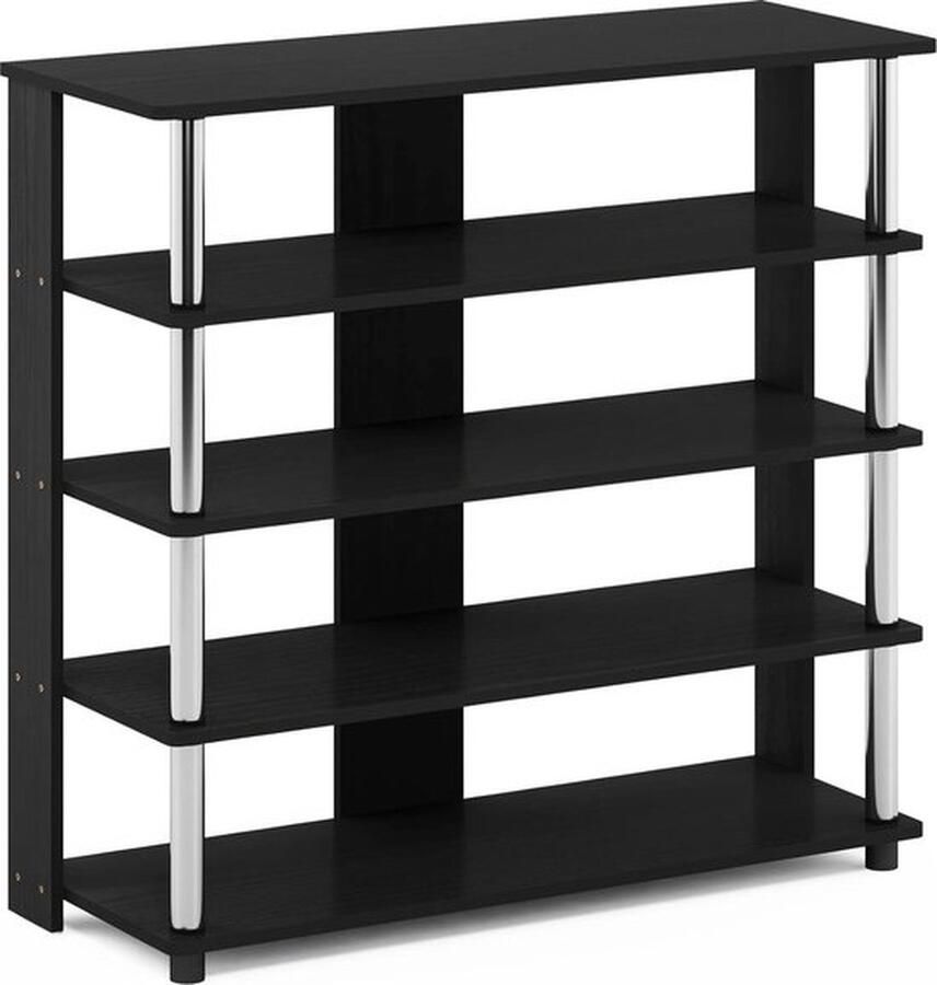 PolkaHome Schoenenrek met 5 niveaus Amerikaans chroom