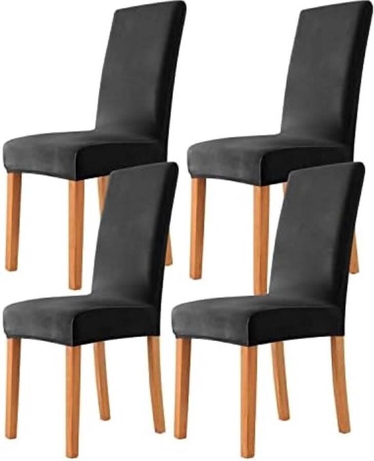 PolkaHome Set van 2 4 of 6 stoelhoezen voor eetkamer wasbaar fluweel stretch universele stoelovertrekken voor hotel ceremonie banket bruiloft feestdecoratie