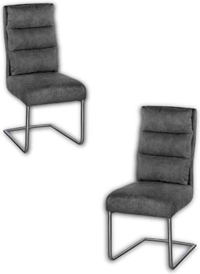 PolkaHome Set van 2 schommelstoelen met roestvrijstalen frame en microvezel bekleding