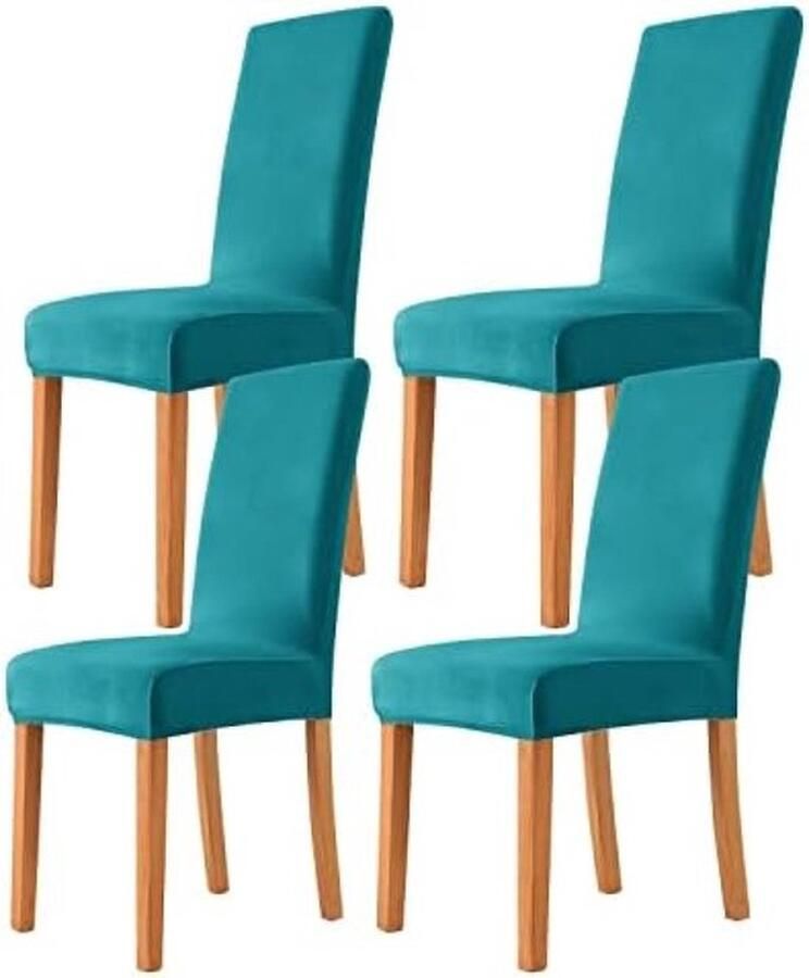 PolkaHome Set van 2 stoelhoezen stoelbekleding voor eetkamer wasbaar fluwelen stretch stoelhoezen universele stoelhoezen voor hotel ceremonie banket feestdecoratie