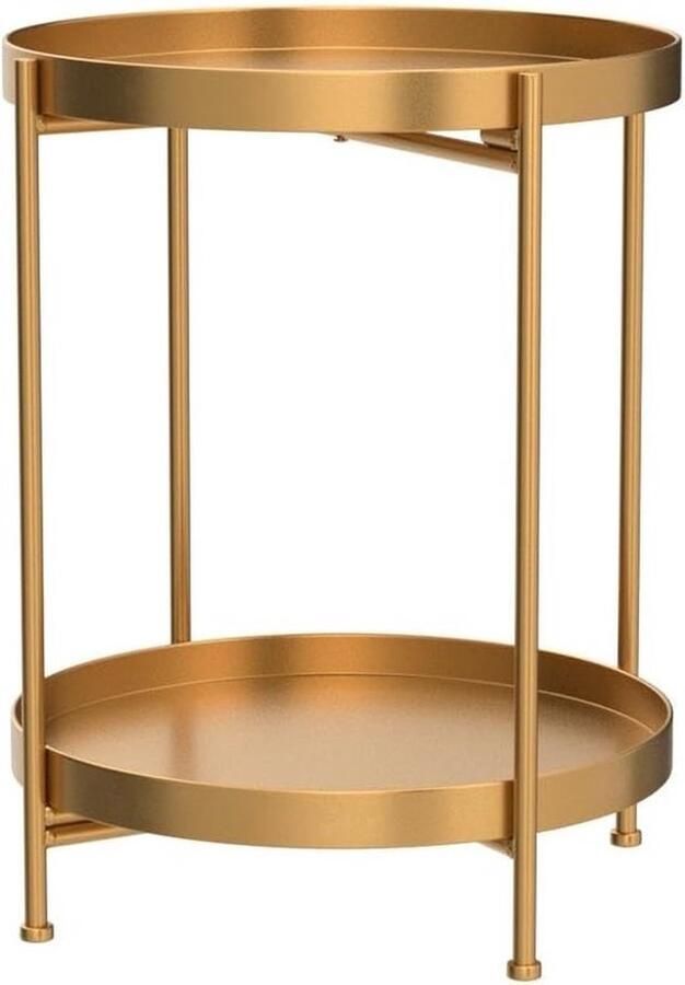 PolkaHome Side Table for Sofa nachtkastje frame van staal voor woonkamer kantoor slaapkamer 37D x 37W x 50H centimetres