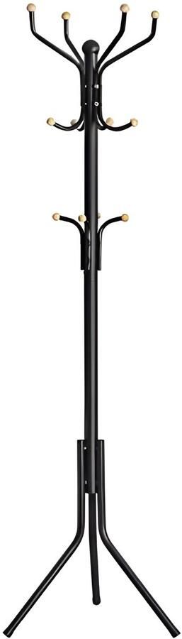PolkaHome Stabiele Metalen Garderobestandaard met 12 Haken Hoogte 182 cm Zwart