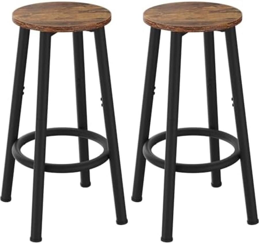 PolkaHome Stoelen Set Keukenkrukken met Voetsteun Ronde Barstoelen Hoogte Krukken voor Ruimtes