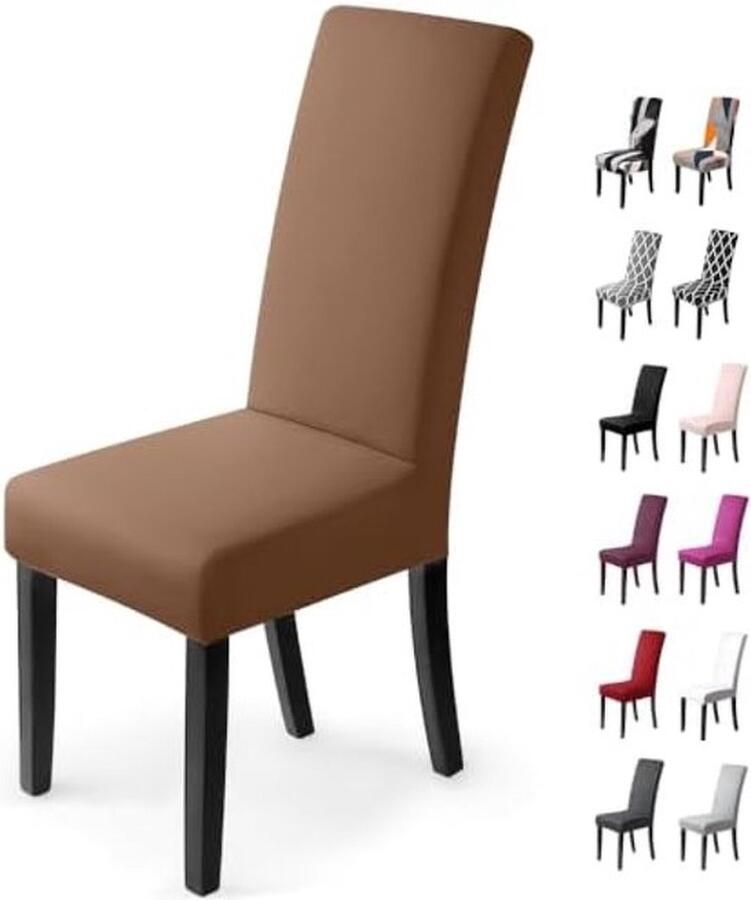 PolkaHome Stoelhoezen 4 Stuks voor Eetkamerstoelen Verwijderbare Wasbare Eetstoelhoezen