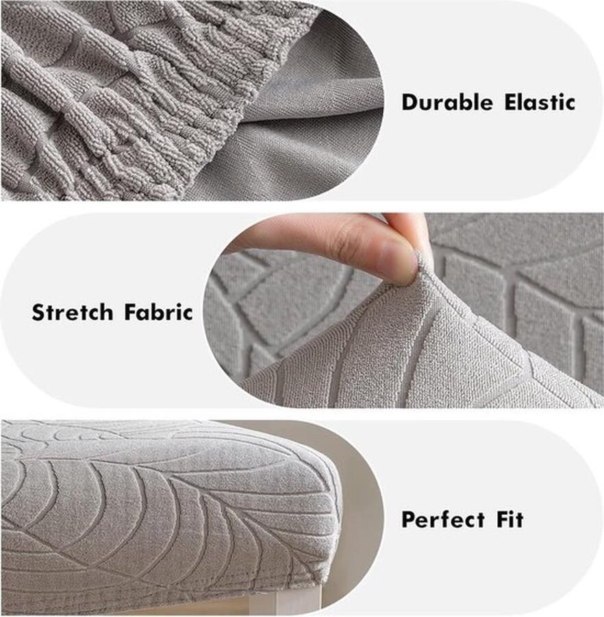 PolkaHome Stoelhoezen set van 2 stoelhoezen schommelstoelhoezen voor stoelen lichtgrijs moderne stoelhoezen voor bureaustoel keuken woonkamer banket familie bruiloft feest