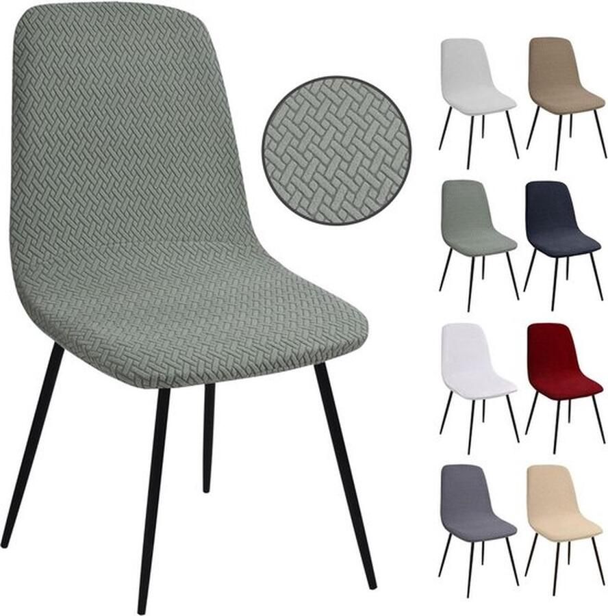 PolkaHome Stoelhoezen Set van 4 Stuks Jacquard Eetkamerstoelhoezen Universele Stoelhoezen Afneembaar Wasbare Stoelhoes voor Eetkamer Hotel Banket Bruiloft Stuks Stretch Stoelhoezen Feest(T-Kameel Set van 4)