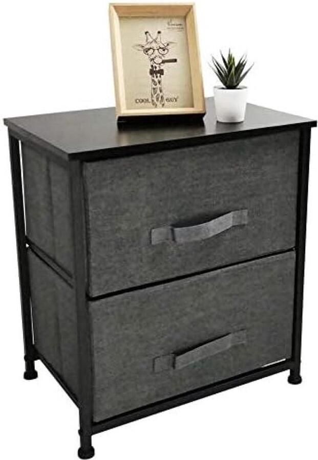 PolkaHome Stoffen ladekast met 2 lades opvouwbaar