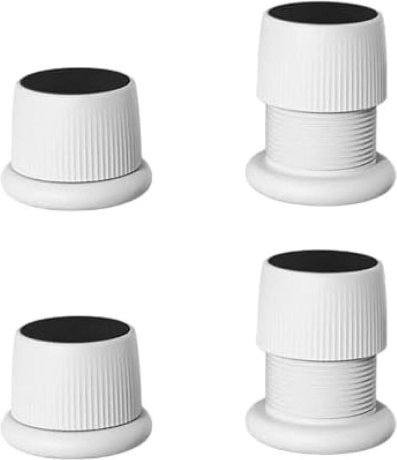 PolkaHome Verstelbare Meubelverhogers 4 Stuks Wit Antislip Stabilisatie