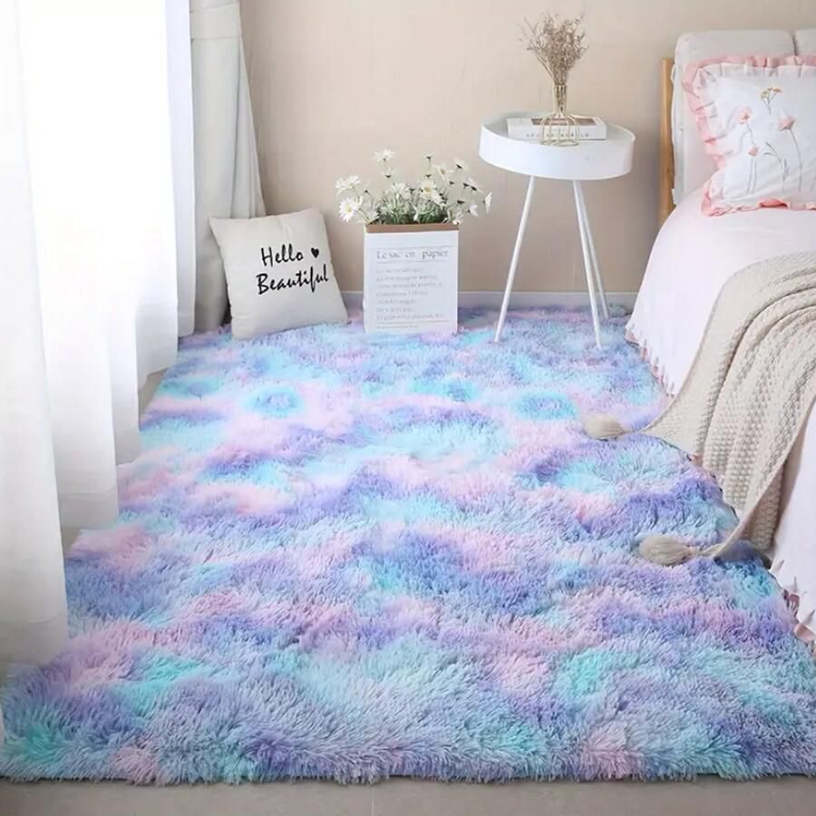 PolkaHome Vloerkleed Kinderkamer 120x160 Tapijt Woonkamer & Tapijt Slaapkamer Rechthoek Rug Carpet Hoogpolig Zacht Fluffy Antislip Modern Cadeau