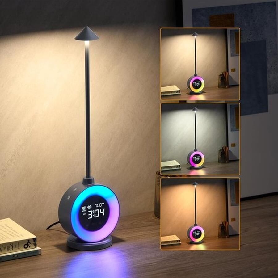 PolkaHome Wake-Up Light Bed Sfeerlamp Digitale Wekker Lichtwekker Wake up light wekker Wake-up lights