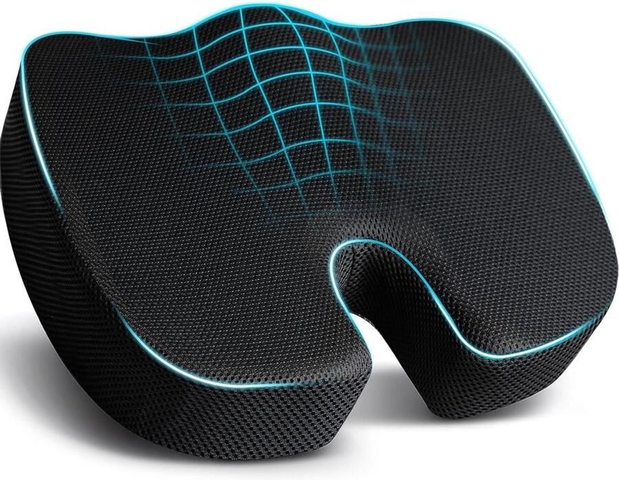 PolkaHome Zitkussen Ergonomisch Stoelkussen – Zitkussens Zitkussen Auto Zit Kussen Zitkussen Bureaustoel Stoelkussens Stoel Kussen Stoelkussen Auto – Ergonomisch Traagschuim Kussen voor Auto Bureaustoel Bed Rolstoel