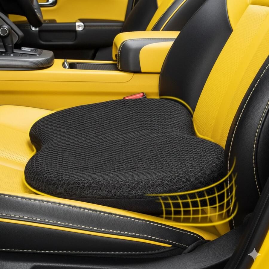 PolkaHome Zitkussen Ergonomisch Stoelkussen – Zitkussens Zitkussen Auto Zit Kussen Zitkussen Bureaustoel Stoelkussens Stoel Kussen Stoelkussen Auto – Ergonomisch Traagschuim Kussen voor Auto Bureaustoel Bed Rolstoel