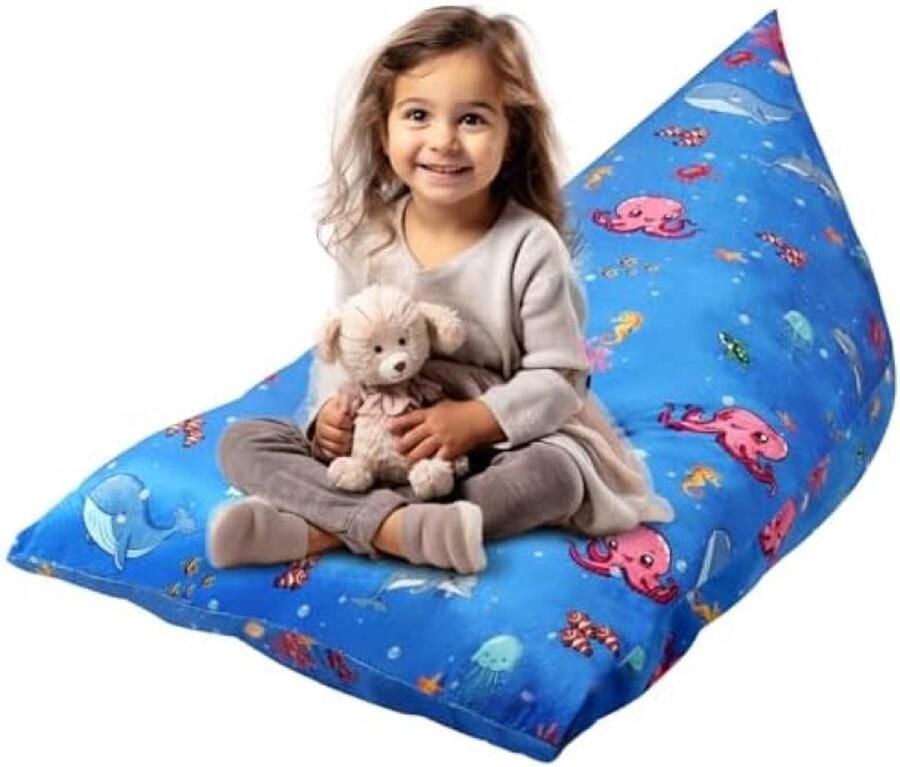 PolkaHome Zitzakhoes voor Knuffels Zachte Fluweel Opvouwbare Opbergoplossing