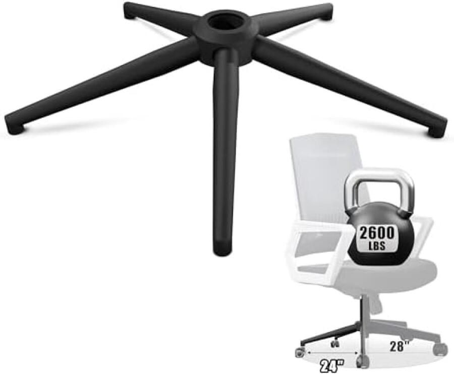 PolkaHome Zware Bureaustoel Basis Versterkte Onderstel Vervanging