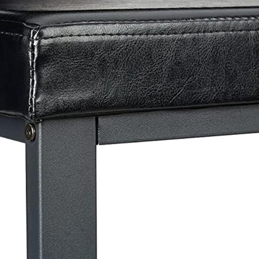 PolkaHome Zwart Schoenenbank met zitkussen open 6-8 paar schoenen schoenenrek metaal kunstleer HxBxD 49x81x31 cm