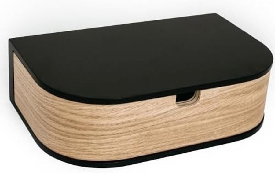 PolkaHome Zwevend Wandrek met Lade Houten Hangend Wandrek Minimalistisch Scandinavisch Design Multifunctioneel voor Slaapkamer Woonkamer of Kantoor (Zwart Eiken 1 Lade)