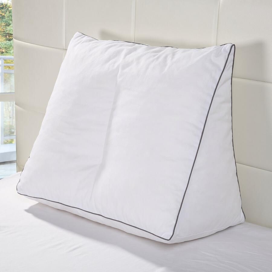 Polydaun bed zitkussen leeskussen relaxkussen 65x50x30 cm incl sloop wit