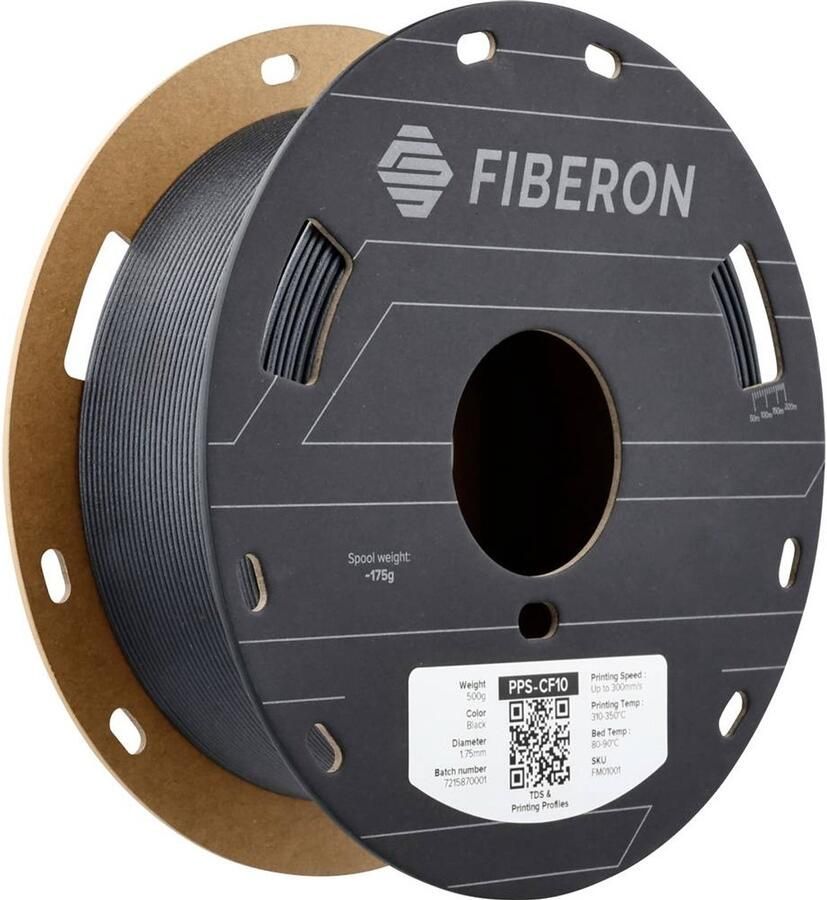Polymaker FM01001 Fiberon™ PPS-CF10 Filament PPS-CF Koolstofvezelversterkt Chemisch bestendig Hittebestendig Kruipst
