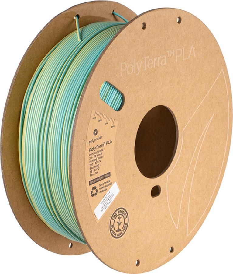 Polymaker PolyTerra PLA Filament Dual Chameleon (Teal-Yellow) 1.75 mm 1KG