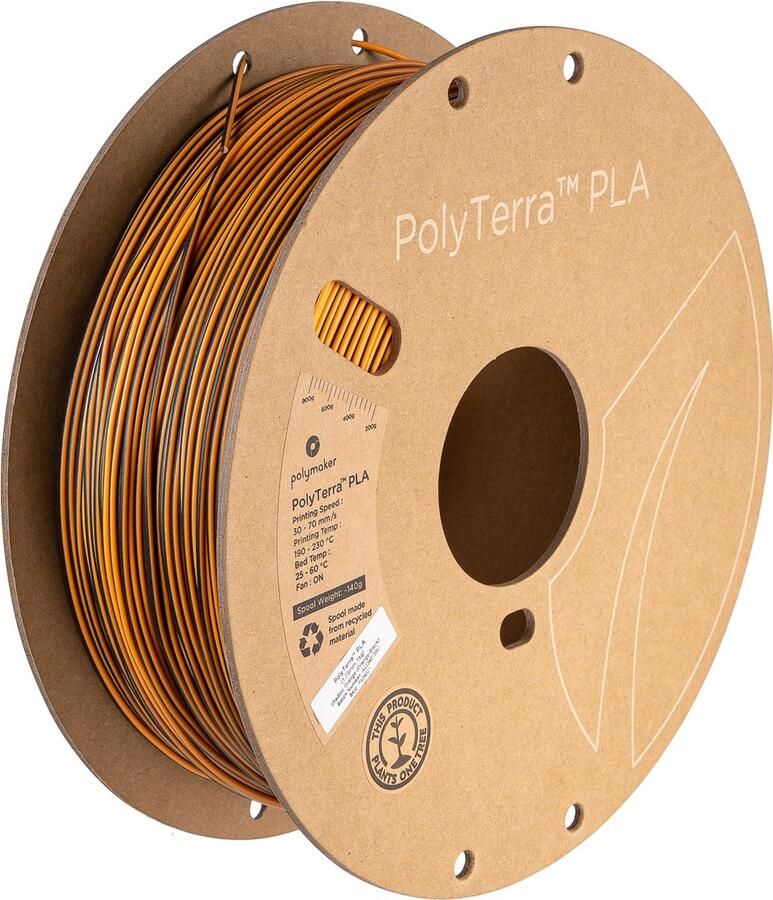 Polymaker PolyTerra PLA Filament Dual Shadow Orange (Orange-Black) 1.75 mm 1KG