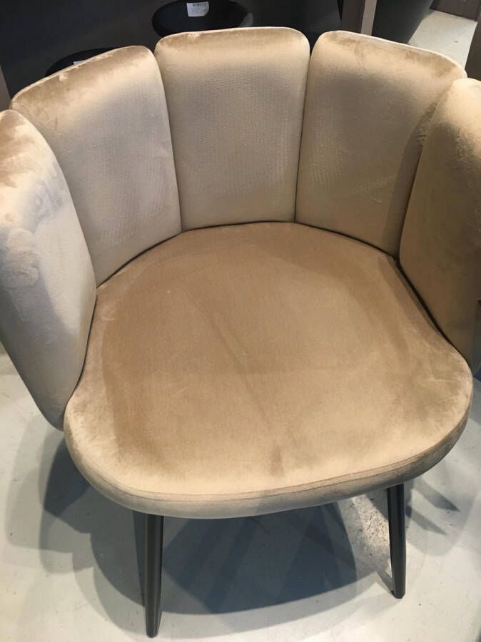Pomme Chatelaine Eetkamerstoelen zachte fluwelen stof opvallend design SAND per 2 stuks