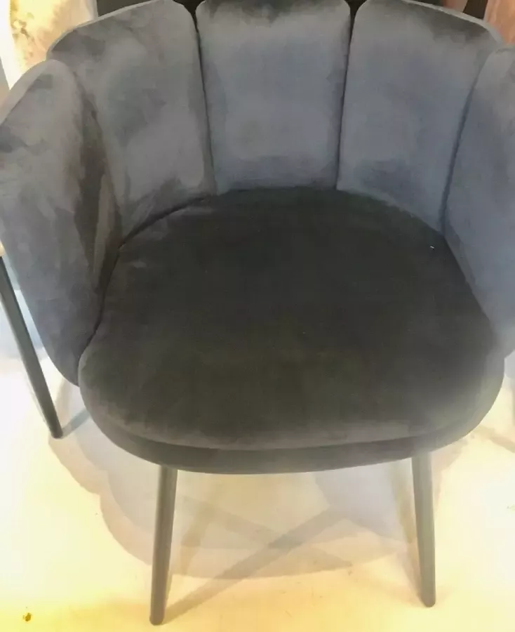 Pomme Chatelaine Eetkamerstoelen zachte fluwelen stof opvallend design ZWART per 4 stuks .NL