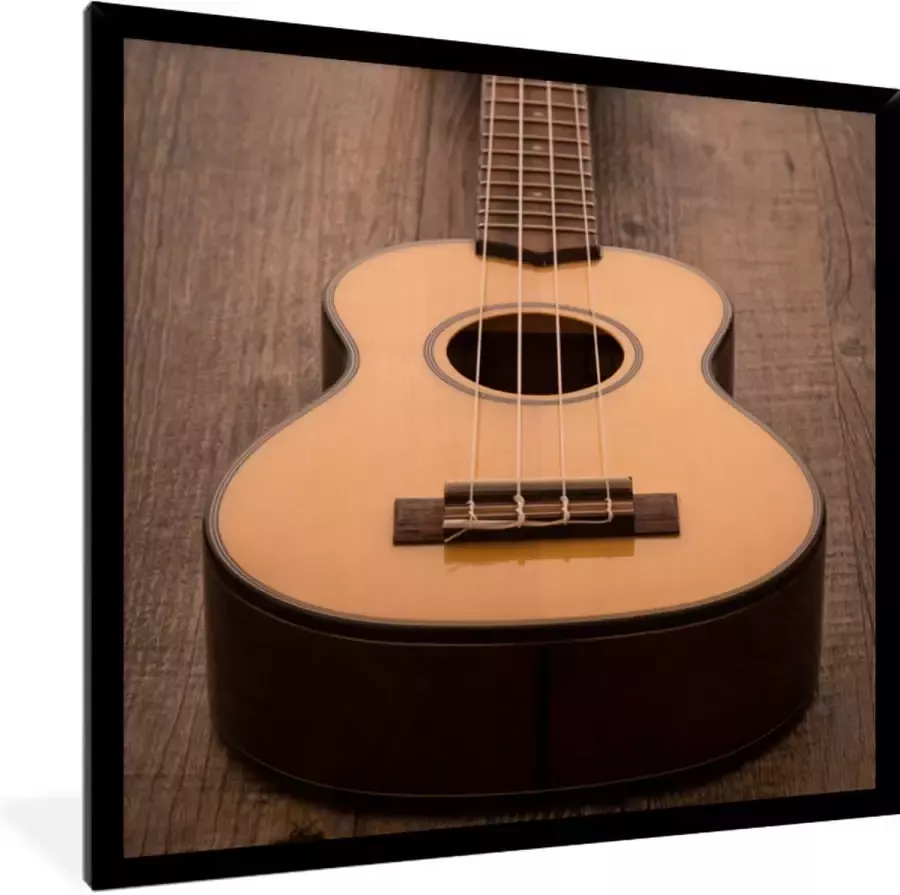 PosterMonkey Fotolijst incl. Poster Akoestische gitaar op een houten tafel 40x40 cm Posterlijst - Foto 2