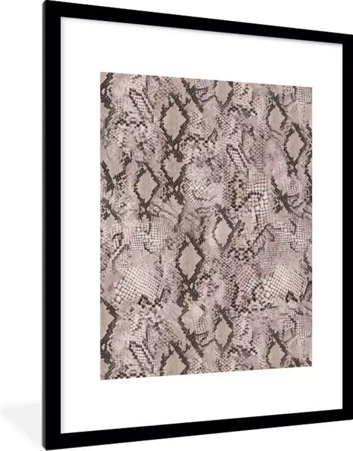 PosterMonkey Fotolijst incl. Poster Dierenhuid Grijs Schubben 60x80 cm Posterlijst