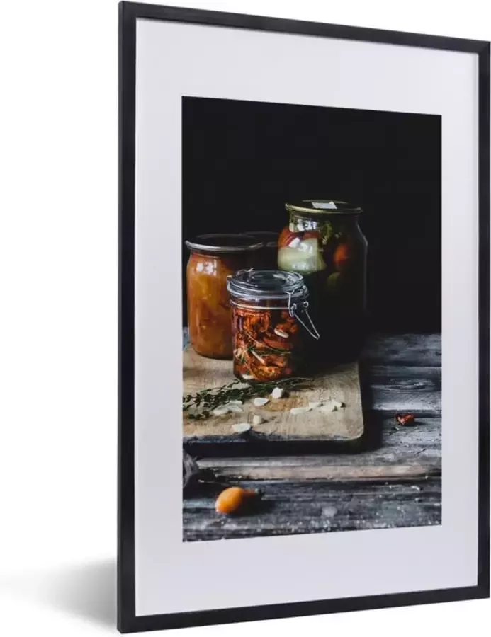 PosterMonkey Fotolijst incl. Poster Groenten in een weckpot op een houten tafel 40x60 cm Posterlijst - Foto 2