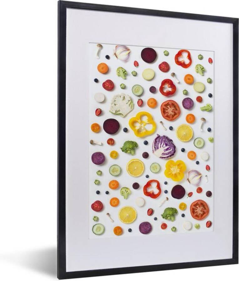 PosterMonkey Fotolijst incl. Poster Groenten op een tafel 30x40 cm Posterlijst